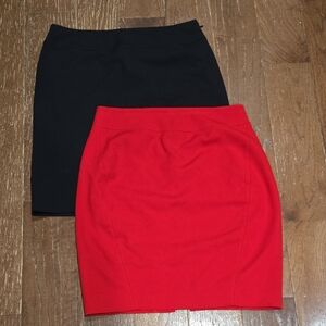 Black and Red Pencil Skirts 8P - Tahari & Loft